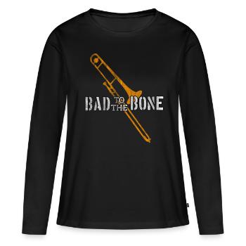 Trombone - T-shirt manches longues Premium bio Femme - noir - Devant - Julia (174cm)