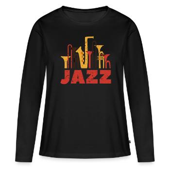 Jazz - T-shirt manches longues Premium bio Femme - noir - Devant - Julia (174cm)