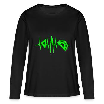 Architecture - T-shirt manches longues Premium bio Femme - noir - Devant - Julia (174cm)