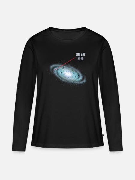 Astronomie Sonnensystem - Frauen Premium Bio Langarmshirt - Schwarz