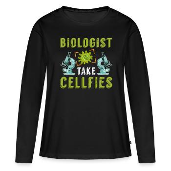 Microscope cells - Women's Premium Organic Long Sleeve Shirt - black - Front - Julia (174cm)