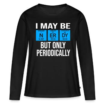 Biologie Tableau périodique - T-shirt manches longues Premium bio Femme - noir - Devant - Julia (174cm)