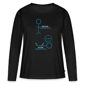 Examen de chimie - T-shirt manches longues Premium bio Femme - noir - Devant - Julia (174cm)