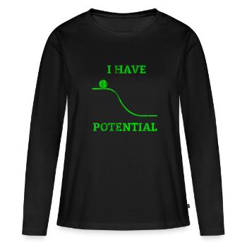 Physik Strom - Frauen Premium Bio Langarmshirt - Schwarz - Vorne - Julia (174cm)