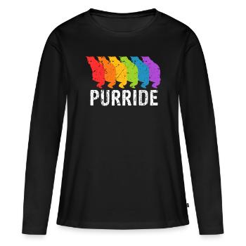 LGBT - Frauen Premium Bio Langarmshirt - Schwarz - Vorne - Julia (174cm)