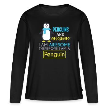 Penguins Penguins - Frauen Premium Bio Langarmshirt - Schwarz - Vorne - Julia (174cm)