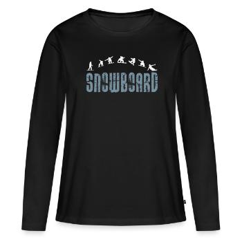 Snowboarding - Frauen Premium Bio Langarmshirt - Schwarz - Vorne - Julia (174cm)