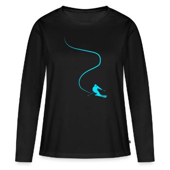 Piste de ski - T-shirt manches longues Premium bio Femme - noir - Devant - Julia (174cm)