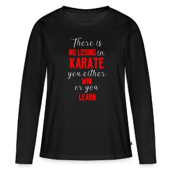 Compétition de karaté - T-shirt manches longues Premium bio Femme - noir - Devant - Julia (174cm)