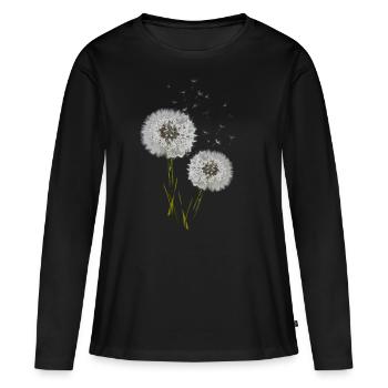 Pusteblume - Frauen Premium Bio Langarmshirt - Schwarz - Vorne - Julia (174cm)