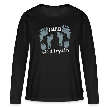 Cohésion familiale - T-shirt manches longues Premium bio Femme - noir - Devant - Julia (174cm)