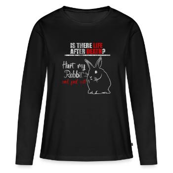 Kaninchen Besitzer - Frauen Premium Bio Langarmshirt - Schwarz - Vorne - Julia (174cm)