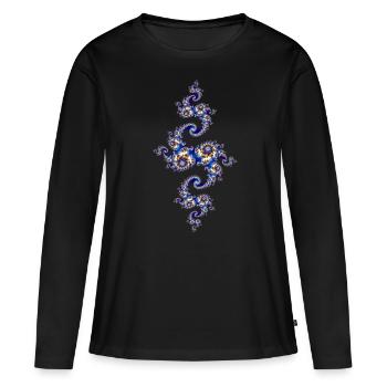 Julia Fraktal - T-shirt manches longues Premium bio Femme - noir - Devant - Julia (174cm)