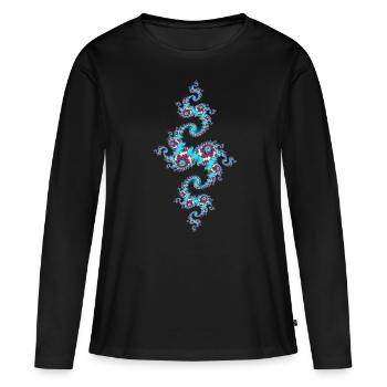 Julia Fraktal - T-shirt manches longues Premium bio Femme - noir - Devant - Julia (174cm)