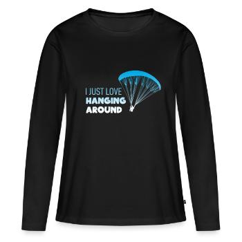 Paragliding - Frauen Premium Bio Langarmshirt - Schwarz - Vorne - Julia (174cm)