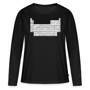 système périodique - T-shirt manches longues Premium bio Femme - noir - Devant - Julia (174cm)