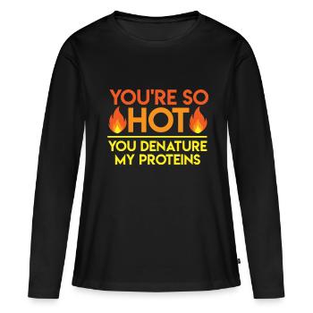 Protéines de biologie - T-shirt manches longues Premium bio Femme - noir - Devant - Julia (174cm)