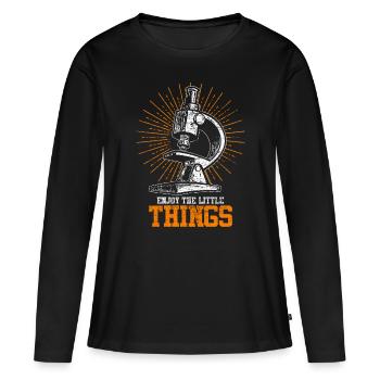 Biology microscope - Women's Premium Organic Long Sleeve Shirt - black - Front - Julia (174cm)
