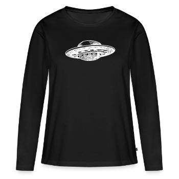 Science fiction vaisseau spatial - T-shirt manches longues Premium bio Femme - noir - Devant - Julia (174cm)