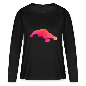 ornithorynque - T-shirt manches longues Premium bio Femme - noir - Devant - Julia (174cm)