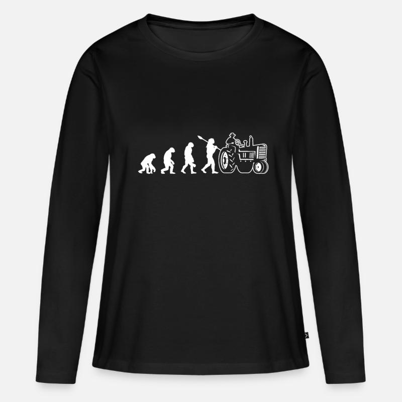 Evolution tractor - Women's Premium Organic Long Sleeve Shirt - black