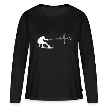 Impulsion de wakeboard - T-shirt manches longues Premium bio Femme - noir - Devant - Julia (174cm)