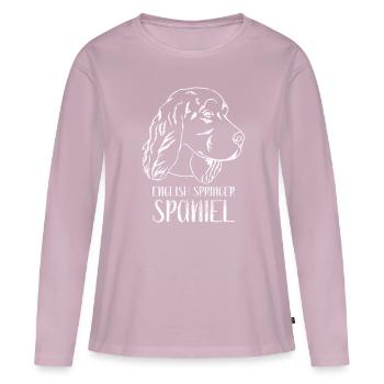 Berger Anglais Springer Spaniel - T-shirt manches longues Premium bio Femme - rose poudré - Devant - Julia (174cm)
