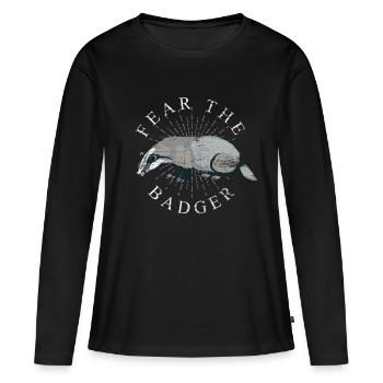 Dachs Geschenkidee - Frauen Premium Bio Langarmshirt - Schwarz - Vorne - Julia (174cm)