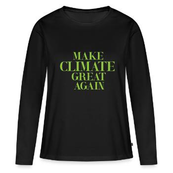 Changement climatique - T-shirt manches longues Premium bio Femme - noir - Devant - Julia (174cm)