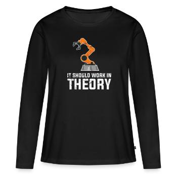 Informaticiens Technologie - T-shirt manches longues Premium bio Femme - noir - Devant - Julia (174cm)