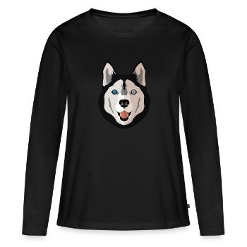 Husky - T-shirt manches longues Premium bio Femme - noir - Devant - Julia (174cm)