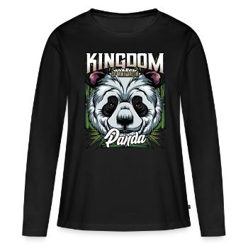 Panda Bear Bamboo Bear Grand cadeau de la faune Panda - T-shirt manches longues Premium bio Femme - noir - Devant - Julia (174cm)