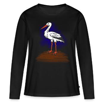 cigogne - T-shirt manches longues Premium bio Femme - noir - Devant - Julia (174cm)