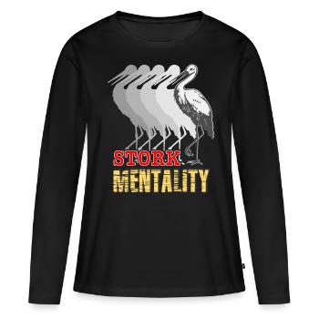 cigogne - T-shirt manches longues Premium bio Femme - noir - Devant - Julia (174cm)