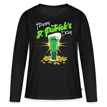 Saint Patrick - T-shirt manches longues Premium bio Femme - noir - Devant - Julia (174cm)