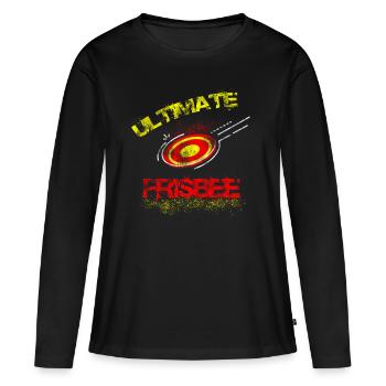 frisbee - T-shirt manches longues Premium bio Femme - noir - Devant - Julia (174cm)