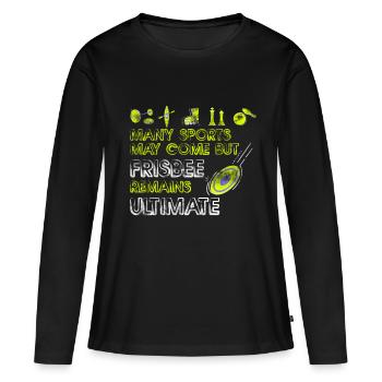 frisbee - T-shirt manches longues Premium bio Femme - noir - Devant - Julia (174cm)