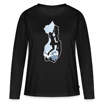 alpinisme - T-shirt manches longues Premium bio Femme - noir - Devant - Julia (174cm)