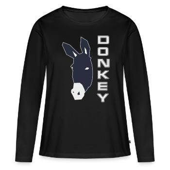 Âne mulet Muli - T-shirt manches longues Premium bio Femme - noir - Devant - Julia (174cm)