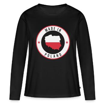 Pologne - T-shirt manches longues Premium bio Femme - noir - Devant - Julia (174cm)