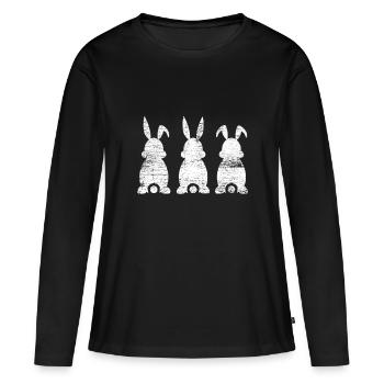 Lapin lapin - T-shirt manches longues Premium bio Femme - noir - Devant - Julia (174cm)