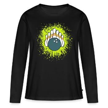 Bowling - bowling - T-shirt manches longues Premium bio Femme - noir - Devant - Julia (174cm)