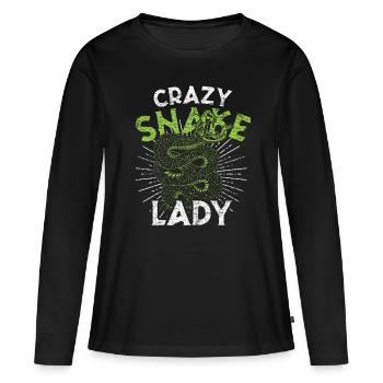 Schlange Lady - Frauen Premium Bio Langarmshirt - Schwarz - Vorne - Julia (174cm)