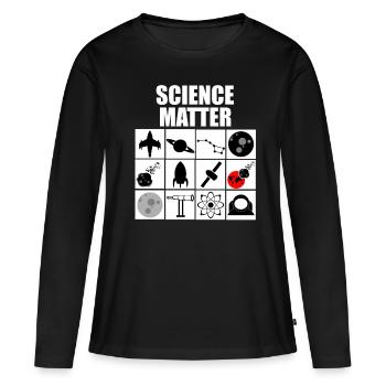 Science Technologie - T-shirt manches longues Premium bio Femme - noir - Devant - Julia (174cm)