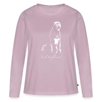 Irischer Wolfshund - Frauen Premium Bio Langarmshirt - Altrosa - Vorne - Julia (174cm)