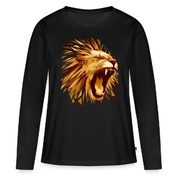 Löwe Raubtier - Frauen Premium Bio Langarmshirt - Schwarz - Vorne - Julia (174cm)