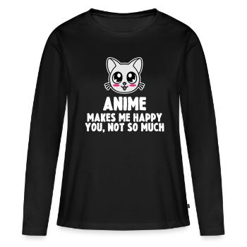 Anime - T-shirt manches longues Premium bio Femme - noir - Devant - Julia (174cm)