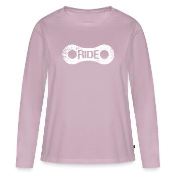 Ride Bicycle Chain Chain Link Mountain Bike BMX - Women's Premium Organic Long Sleeve Shirt - dusky pink - Front - Julia (174cm)