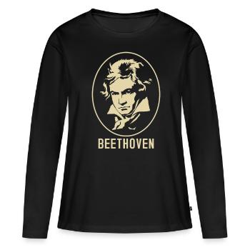 Beethoven - T-shirt manches longues Premium bio Femme - noir - Devant - Julia (174cm)
