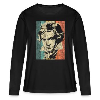 Beethoven - T-shirt manches longues Premium bio Femme - noir - Devant - Julia (174cm)